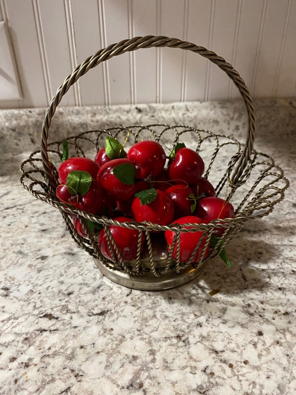 Vintage Silver Plated Metal Wire Gathering Fruit Bread Bowl Basket MCM Kitchen